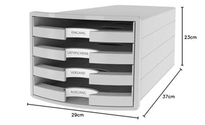 HAN IMPULS 2.0 1013-11 Ladebox Lichtgrijs DIN A4, DIN C4 Aantal lades: 4 HAN IMPULS 2.0 1013-11 Ladebox Lichtgrijs DIN A4, DIN C4 Aantal lades: 4