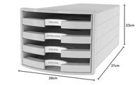 HAN IMPULS 2.0 1013-11 Ladebox Lichtgrijs DIN A4, DIN C4 Aantal lades: 4 - thumbnail