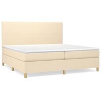 Boxspring met matras stof crèmekleurig 200x200 cm - thumbnail