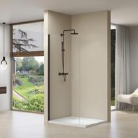 Inloopdouche Van Rijn ST01 Zonder Stabilisatiestang 60x200 cm Helder Glas 8 mm Mat Zwart van Rijn - thumbnail