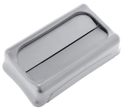 Deksel Rubbermaid Slim Jim Vented gesloten met swingsysteem grijs Deksel Rubbermaid Slim Jim Vented gesloten met swingsysteem grijs