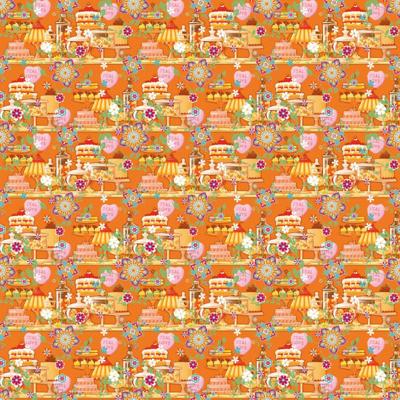 Vaessen Creative • coco-ton katoen stof 45x50cm so cute oranje patisserie