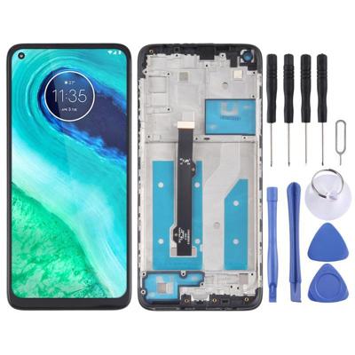 LCD Screen and Digitizer Full Assembly with Frame for Motorola Moto G8 XT2045-1 (Black)