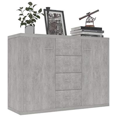 Dressoir 88x30x65 cm bewerkt hout betongrijs