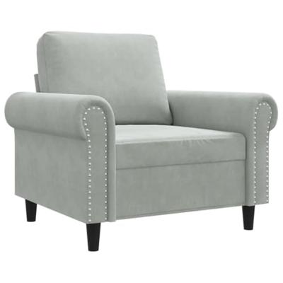 Fauteuil 60 cm fluweel lichtgrijs