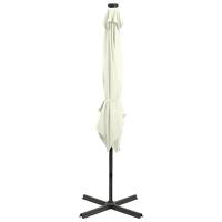 vidaXL Zweefparasol met paal en LED-verlichting 250 cm zandkleurig - thumbnail