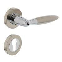 Intersteel Deurkruk Elen op rozet met profielcilinderrozetten - chroom/nikkel mat - thumbnail