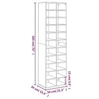 Schoenenkast 54x34x183 cm bewerkt hout gerookt eikenkleurig - thumbnail