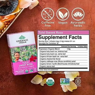 Organic India Tulsi Sweet Rose Bio Thee Zakjes