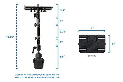 Mount-It! Premium bekerhouder tablethouder voor auto's - tablet ELD-houder - zware aluminium tablethouder voor iPad, Galaxy en Fire Tablets (MI-7320)