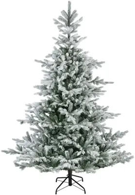 Everlands Grandis fir kunstkerstboom besneeuwd groen 180cm