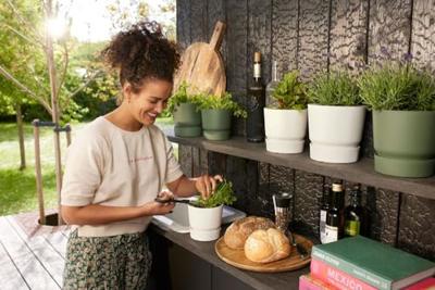 Elho Greenville bloempot 16 cm wit