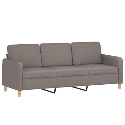 4-delige Loungeset met kussens stof taupe - thumbnail