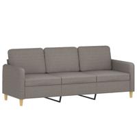 2-delige Loungeset met kussens stof taupe - thumbnail
