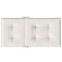 Stoelkussens 4 st lage rug 100x50x4 cm stof gemleerd crme - thumbnail