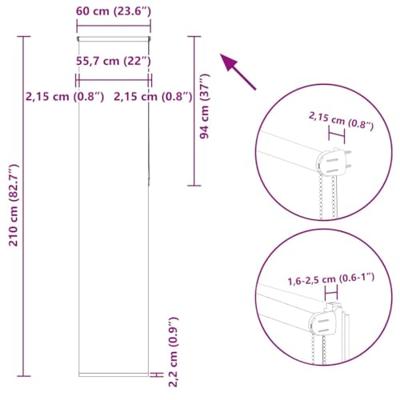 Rolgordijn verduisterend 60x210 cm stofbreedte gebroken wit