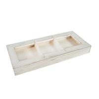 Schaal Polly Wood whitewash 29,5 cm | 24 stuks - thumbnail