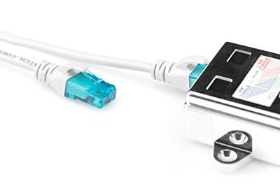 Digitus RJ45 Netwerk Adapter CAT 5, CAT 5e [2x RJ45-stekker - 1x RJ45-stekker] Grijs