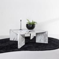 Nohr Salontafel 'Layce' Marmerlook, 100 x 100cm, kleur Wit - thumbnail