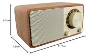 Sangean WR-7 Genuine Mini Radio VHF (FM) Bluetooth Oplaadbaar Walnoot - thumbnail