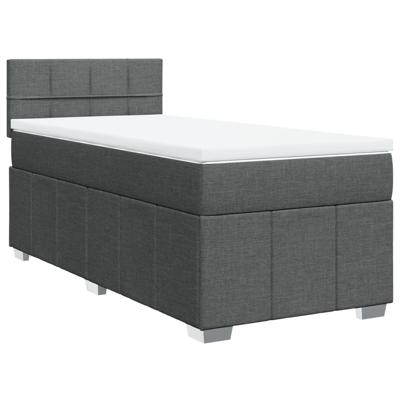 Boxspring met matras stof donkergrijs 120x200 cm