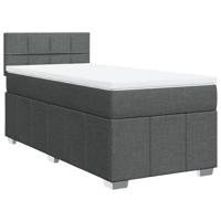 Boxspring met matras stof donkergrijs 90x190 cm - thumbnail