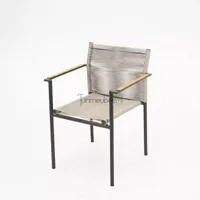 Dining Tuinstoel Jakarta Grijs Touw Zwart Aluminium RVS Stoel Tuin Applebee - thumbnail