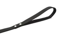 Hondenriem van leer 165cm x 16mm zwart - thumbnail