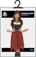 Piratenjurk Dames Zwart-Rood Malley - thumbnail