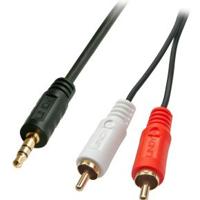 LINDY 35687 Cinch / Jackplug Audio Aansluitkabel [2x Cinch-stekker - 1x Jackplug male 3,5 mm] 20.00 m Zwart - thumbnail