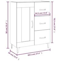 Dressoir 69,5x34x90 cm bewerkt hout grijs sonoma eikenkleurig - thumbnail
