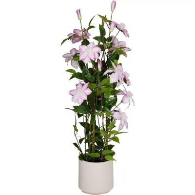 Kunstplant Clematis 98x35 cm Groen/Roze