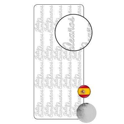 Vaessen Creative • sticker 10x23cm 10pcs zilver "feliz cumpleaños"