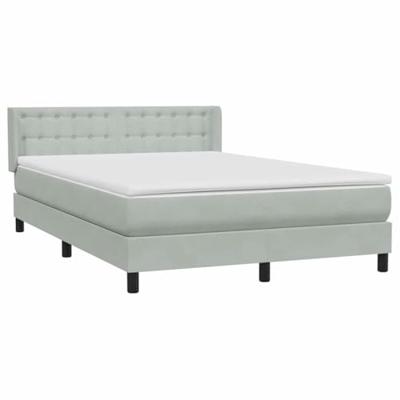 Boxspring met matras fluweel lichtgrijs 160x210 cm