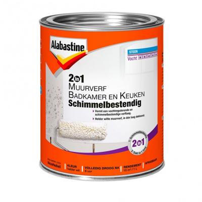 2in1 muurverf badkamer en keuken 1l Alabastine - Alabastine 2in1 muurverf badkamer en keuken 1l Alabastine - Alabastine