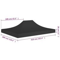 VidaXL Partytentdak 270 g/m² 4x3 m zwart - thumbnail