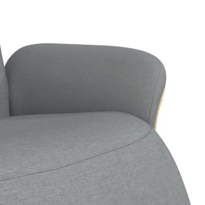 Fauteuil verstelbaar met voetensteun stof lichtgrijs