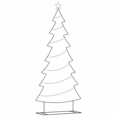 Metalen kerstboom met standaard Zwart 210 cm Staal