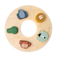 Trixie houten ronde puzzel dieren, 10st. - thumbnail