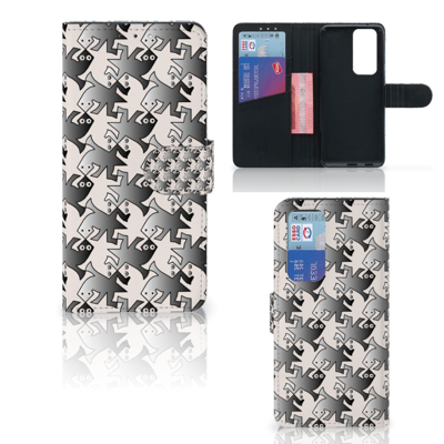 OPPO Find X3 Neo 5G | Telefoonhoesje | Met pasjeshouder | Salamander Grey