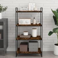 Wandschappen 4 st 60x40x1,5 cm bewerkt hout gerookt eikenkleur - thumbnail