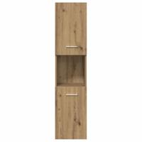 4-delige Badkamermeubelset bewerkt hout artisanaal eikenkleur - thumbnail