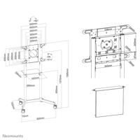 Neomounts NS-M1250WHITE TV-wagen 94,0 cm (37) - 177,8 cm (70) Roteerbaar, Kantelbaar, Vloerstandaard - thumbnail