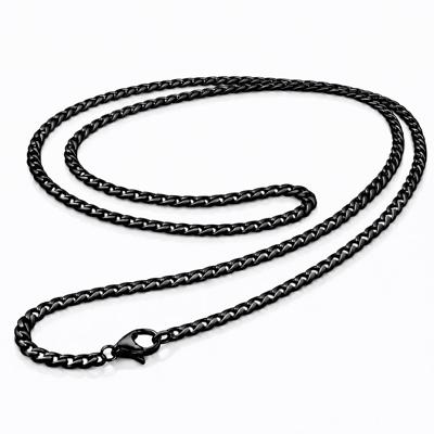 LGT Jewels Cubaanse koord ketting Zwart Gourmet Schakel 3mm-50cm LGT Jewels Cubaanse koord ketting Zwart Gourmet Schakel 3mm-50cm