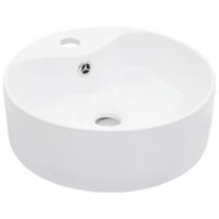 VidaXL Wastafel met overloop 36x13 cm keramiek wit - thumbnail