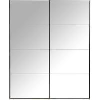 Schuifdeurkast Bergamo met spiegeldeuren - eikenkleur - 221x178,5x66,6 cm - Leen Bakker - thumbnail