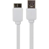Micro-USB 3.0 naar USB A 3.0 platte kabel 1m wit Velleman - thumbnail