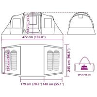 VidaXL Tunneltent 4-persoons waterdicht groen - thumbnail