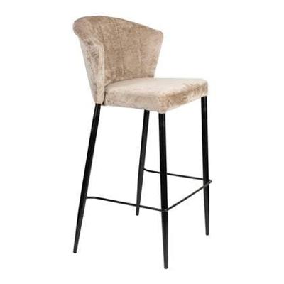 Dutchbone Barstoel 'Georgia' Chenille, kleur Beige (zithoogte 75cm)
