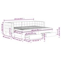 Slaapbank onderschuifbed en lades 80x200 cm fluweel donkergrijs - thumbnail